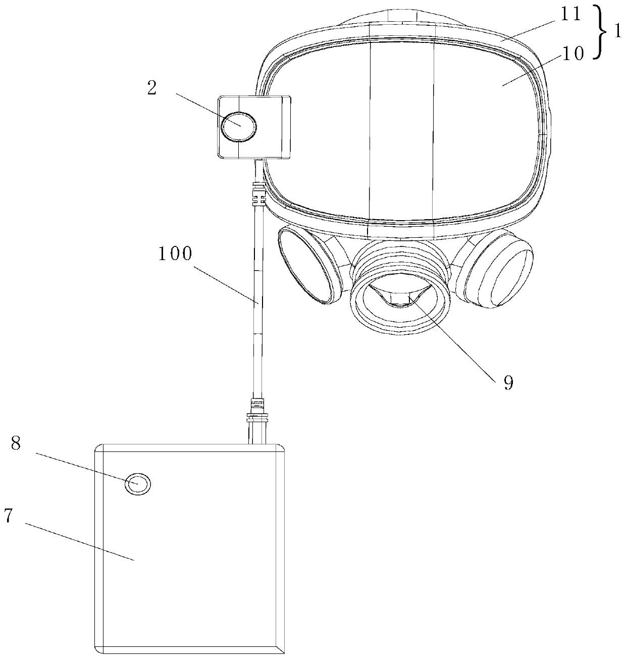 Head protection device for firefighting and firefighting command system