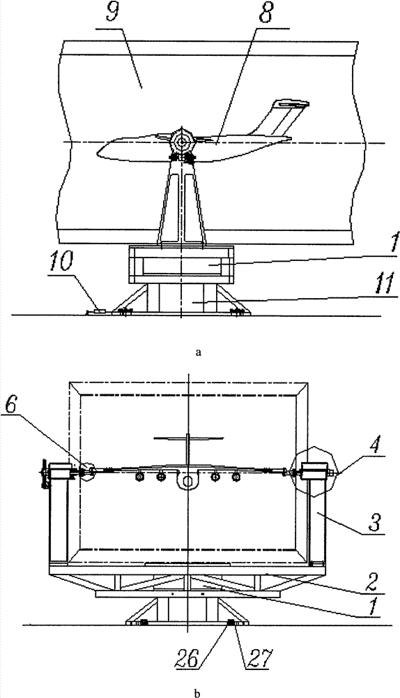 Wing tip support device for wind tunnel test