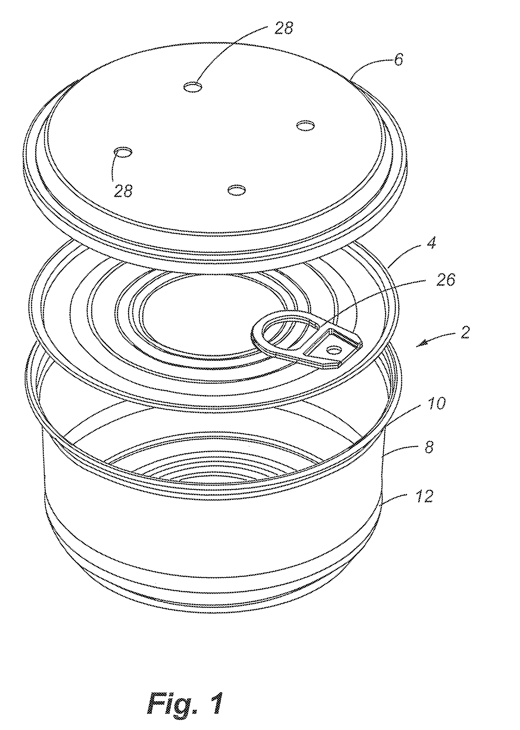 Microwavable metallic container