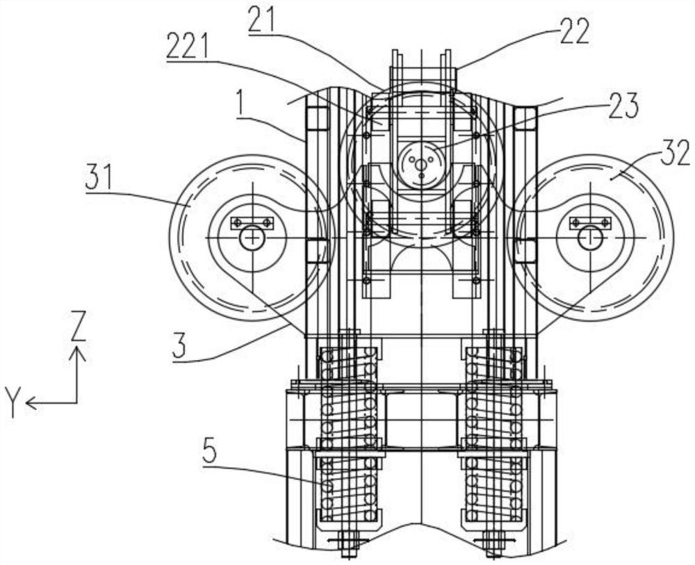 A large stroke impact buffer device and impact crushing equipment