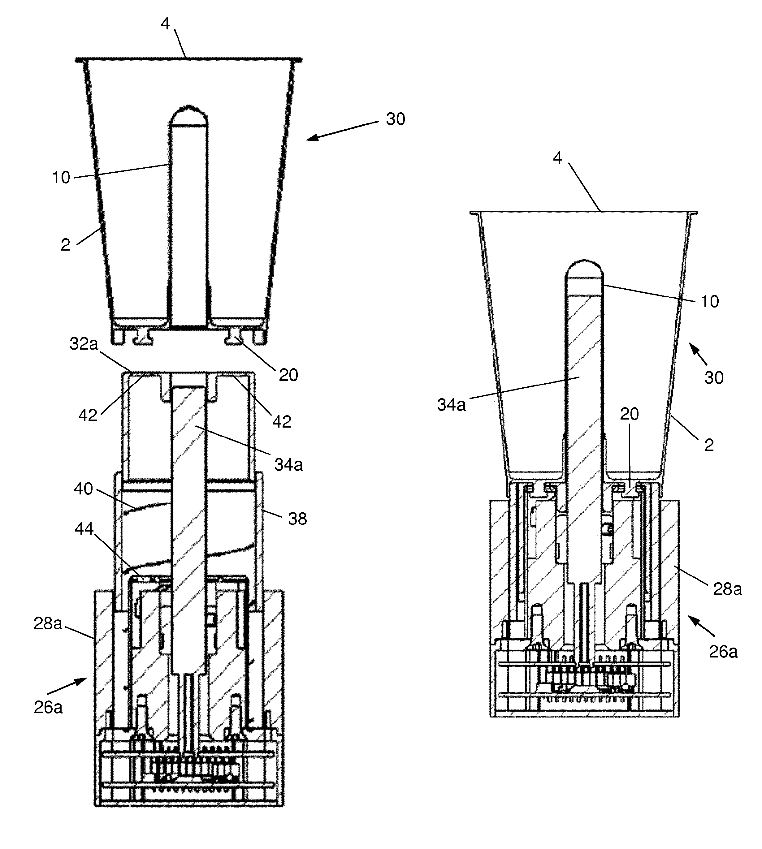 Container for rapid hot-food catering and associated heating station