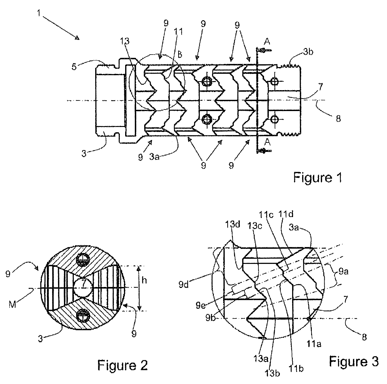 Muzzle device for a projectile-firing device