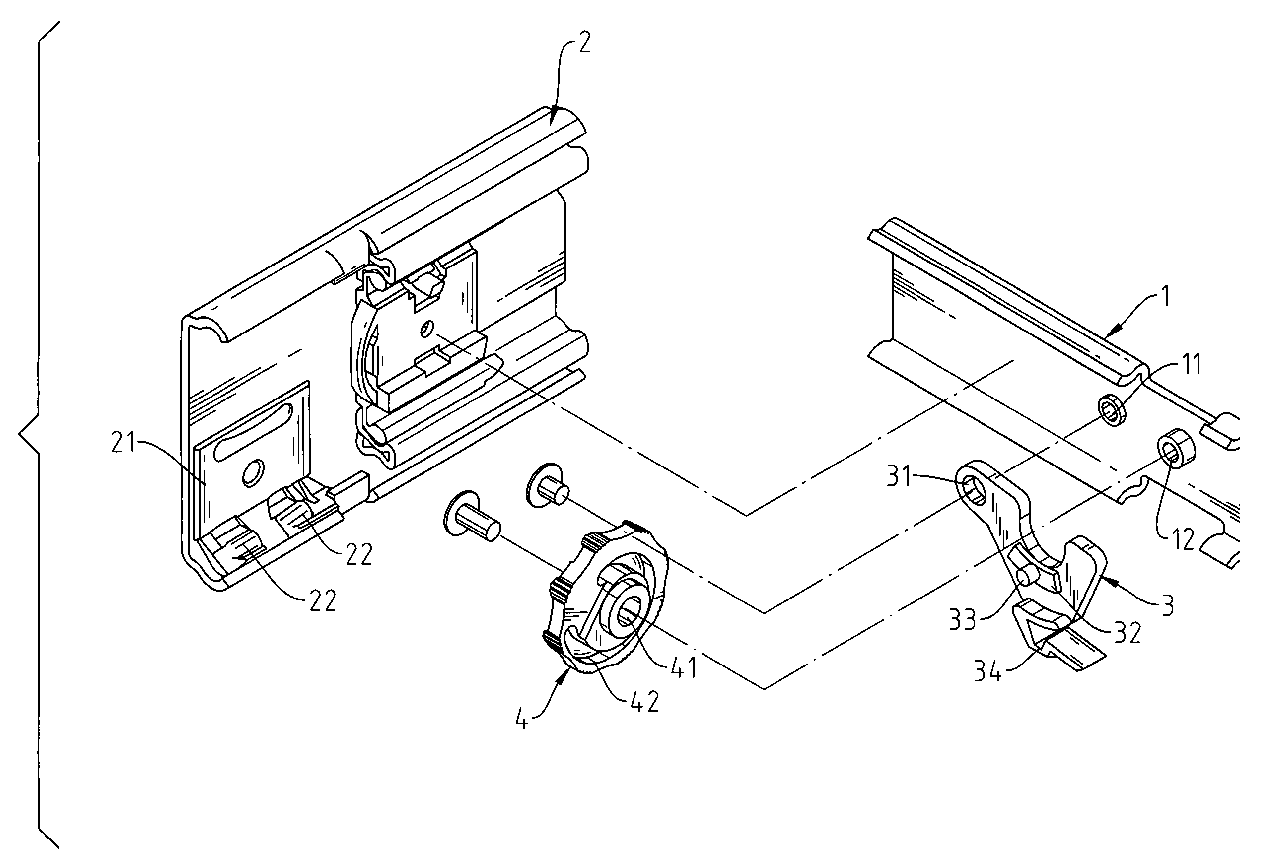 Structure of pull adjustable catch for drawer slide