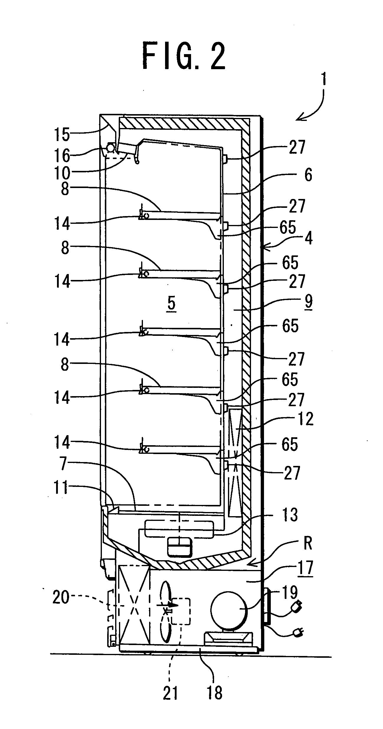 Power source connection device and low-temperature showcase including the same