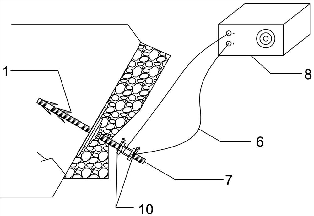 Anchoring structure and method for underwater magnetic branch steel bar anchor rod