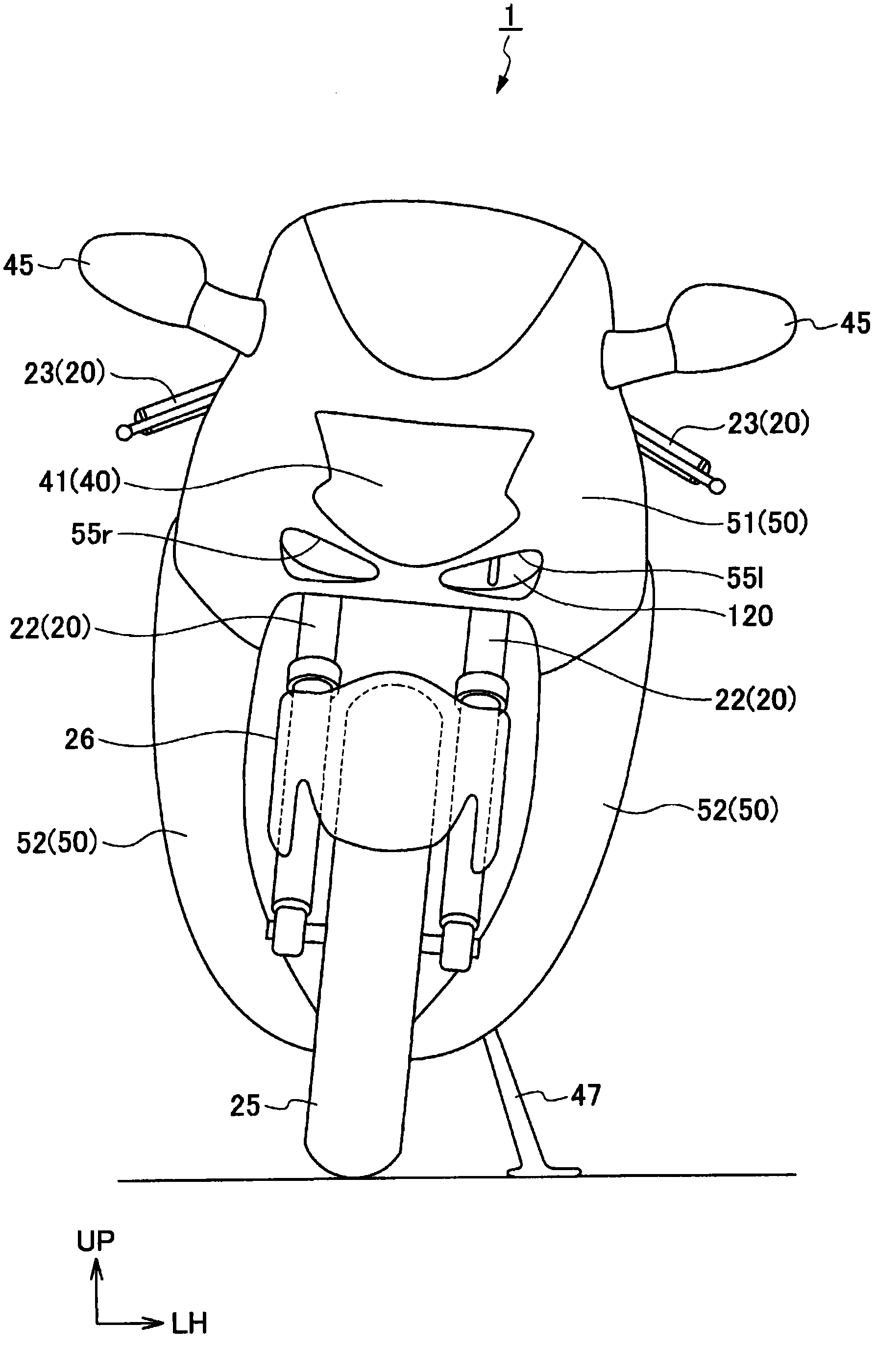 Power connection part receiving structure for straddle type vehicle