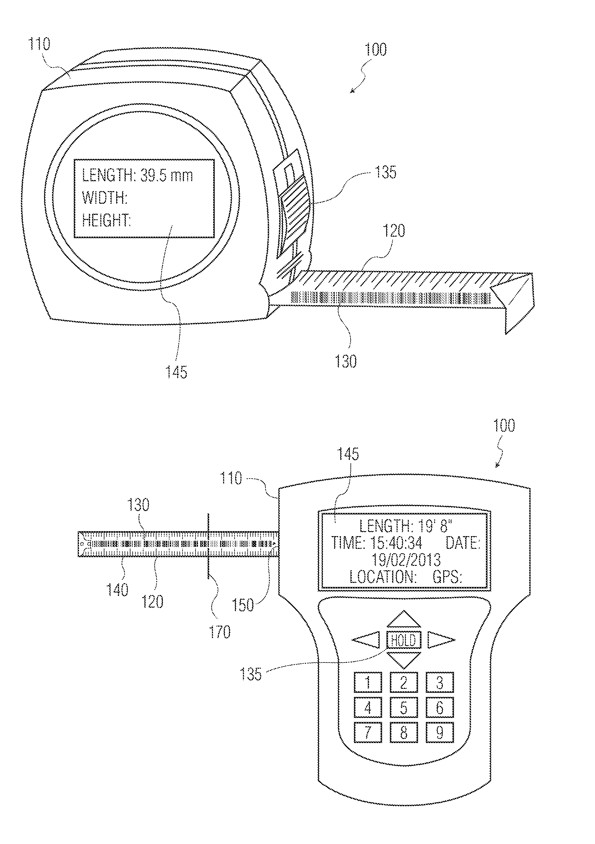 Self-Reading Measuring Device, System and Method