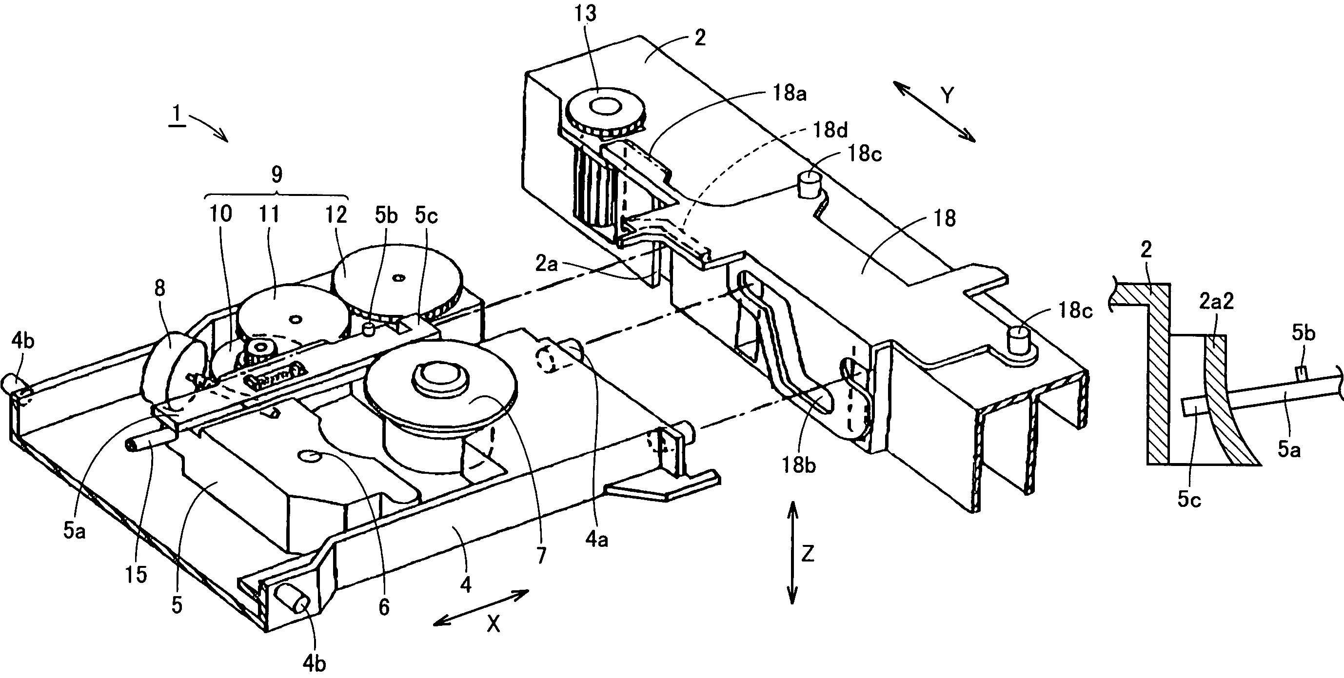 Locking mechanism for pickup unit of disc apparatus