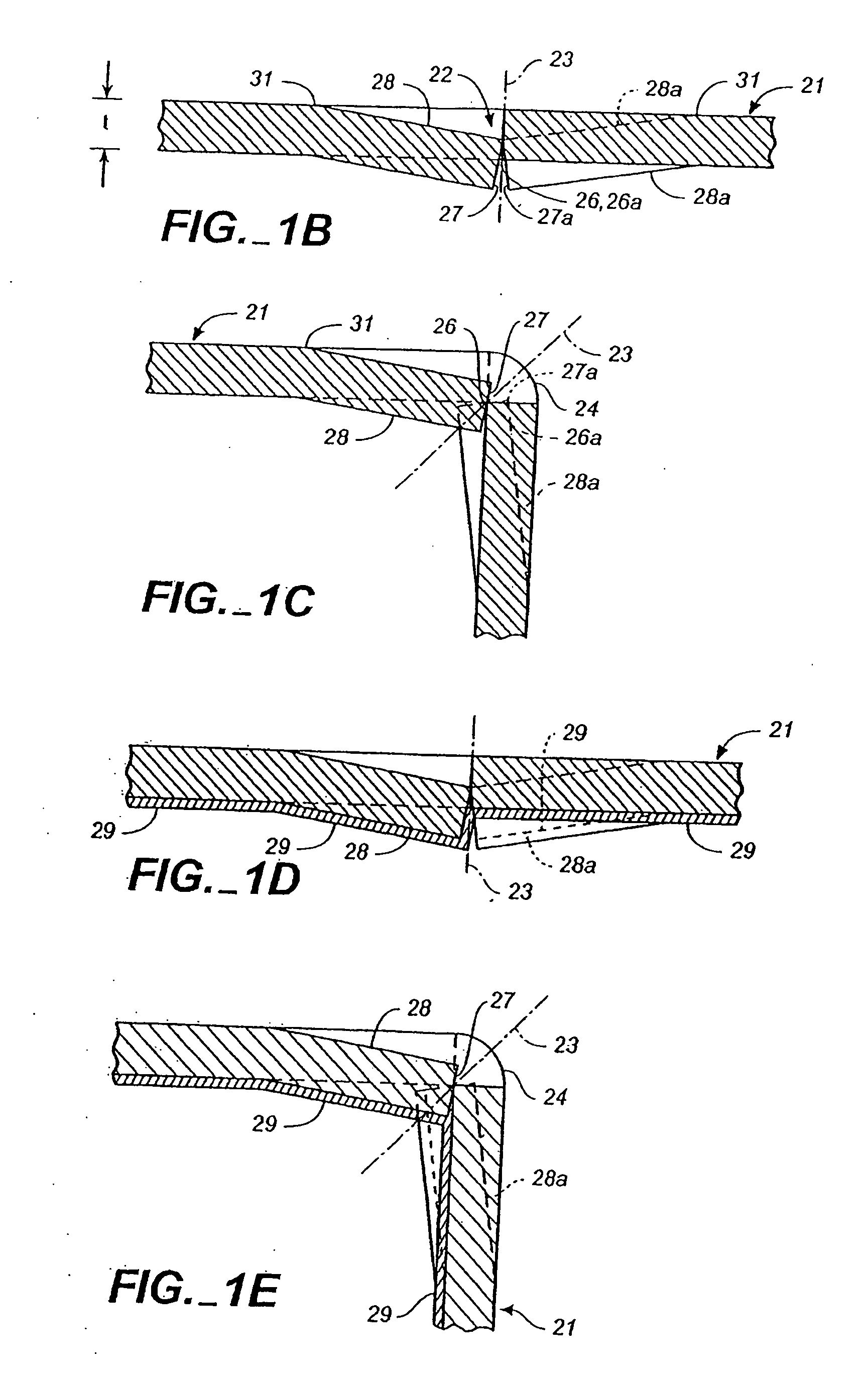 Method and tooling for forming sheet material with bend controlling displacements