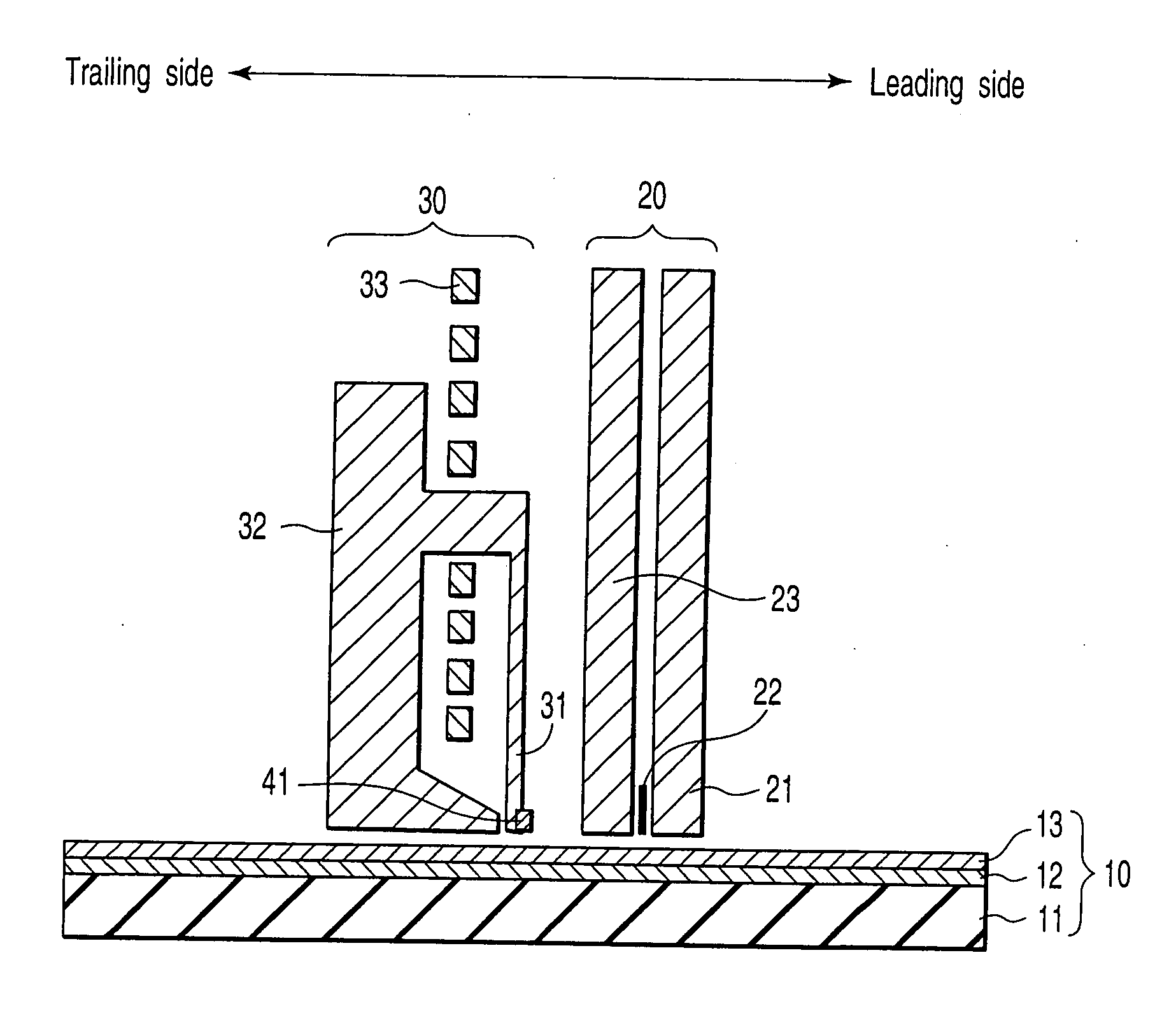 Perpendicular magnetic recording head and magnetic disk apparatus