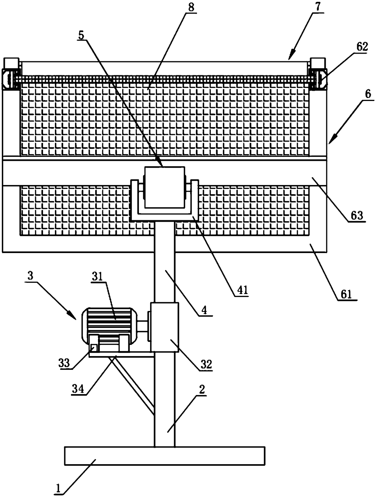 A photovoltaic power rack with adjustable angle and cleaning function of a photovoltaic panel