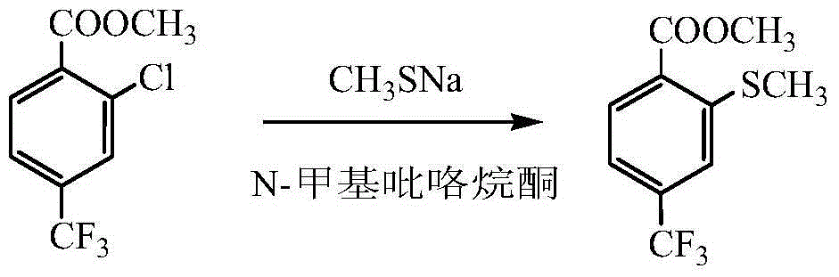 Preparation method for 2-methylmercapto-4-thrifluoromethyl benzoate
