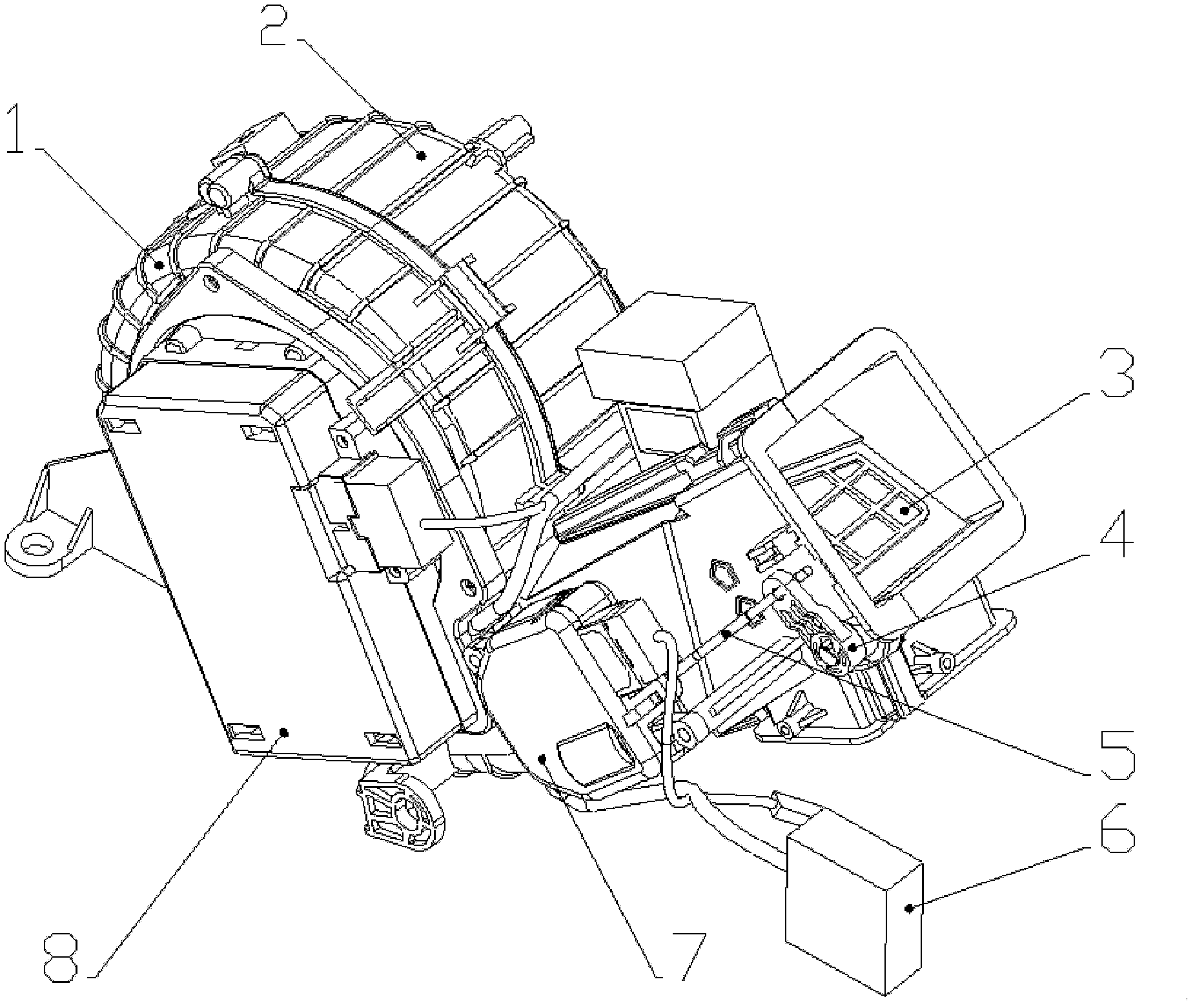 Back row air blowing mechanism for vehicle air conditioner