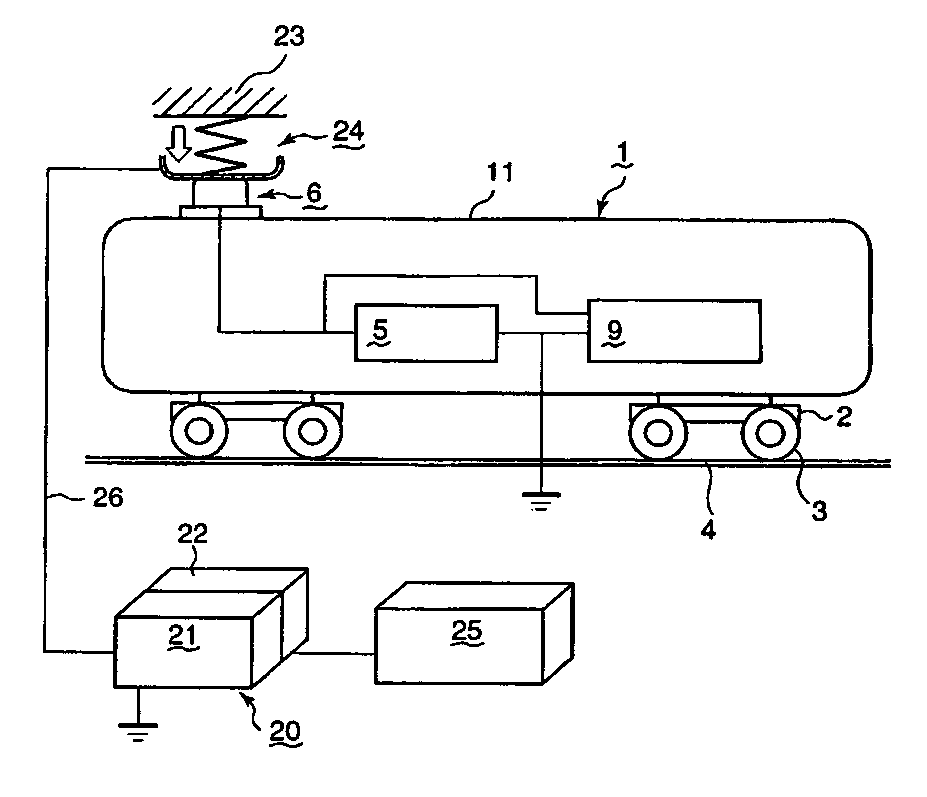 Feeder-lineless traffic system and charging method therefor