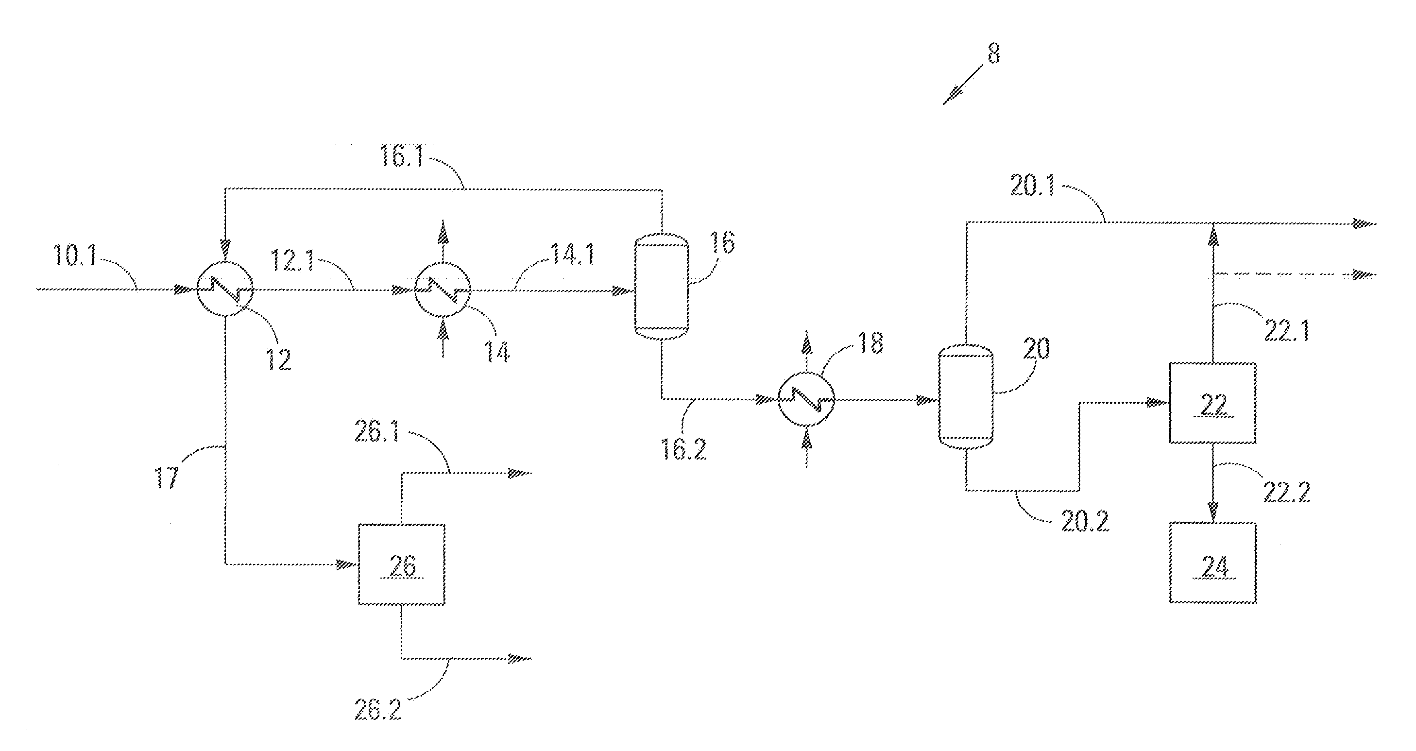 Separation of components from a multi-component hydrocarbon stream which includes ethylene