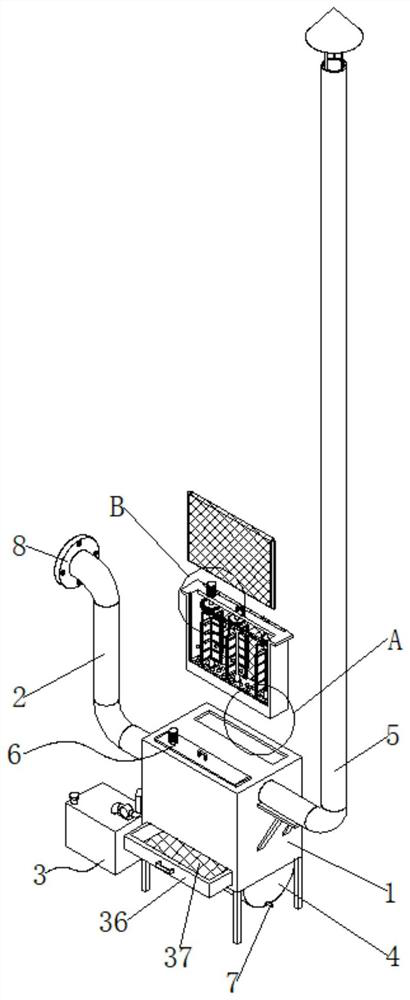 Waste gas desulfurization device for ultra-clean treatment engineering of industrial smoke dust waste gas