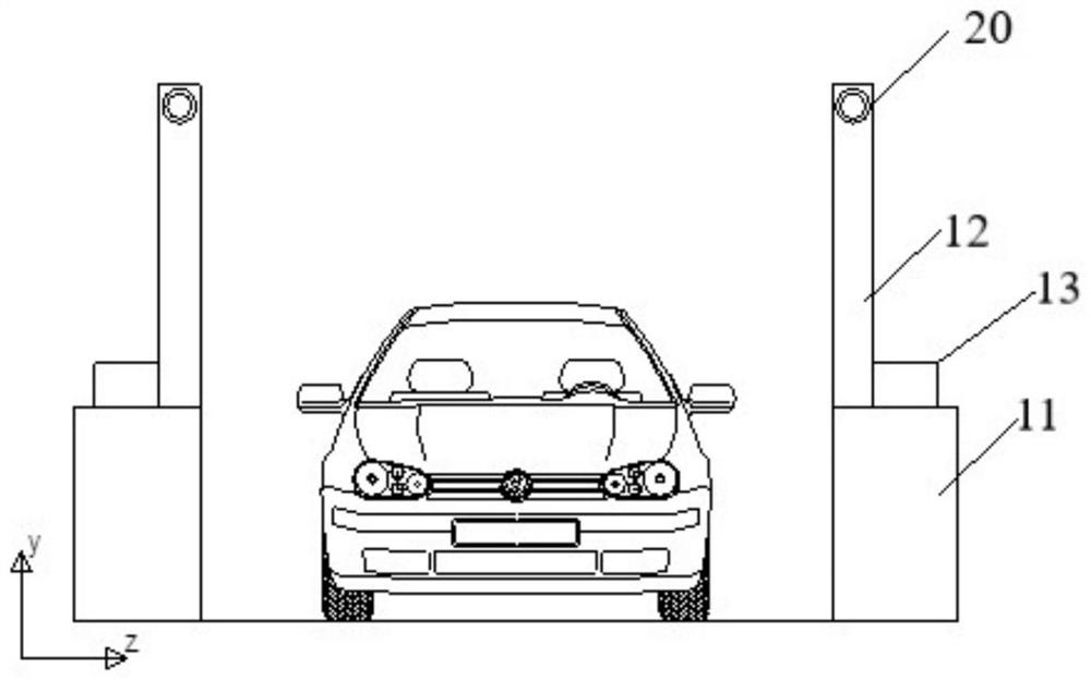 Vehicle shape recognition device and method and vehicle processing equipment and method