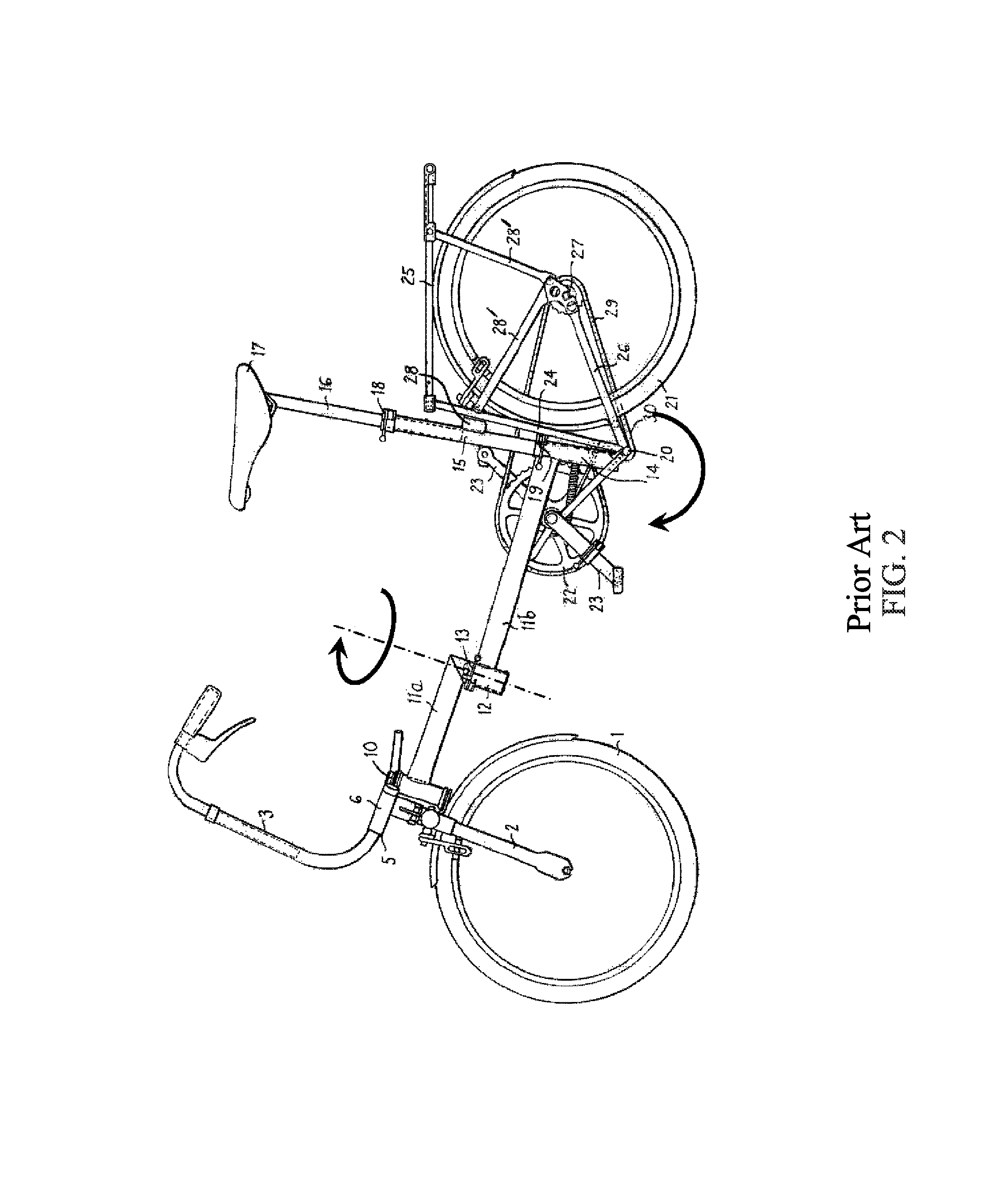 Folding bicycle assembly