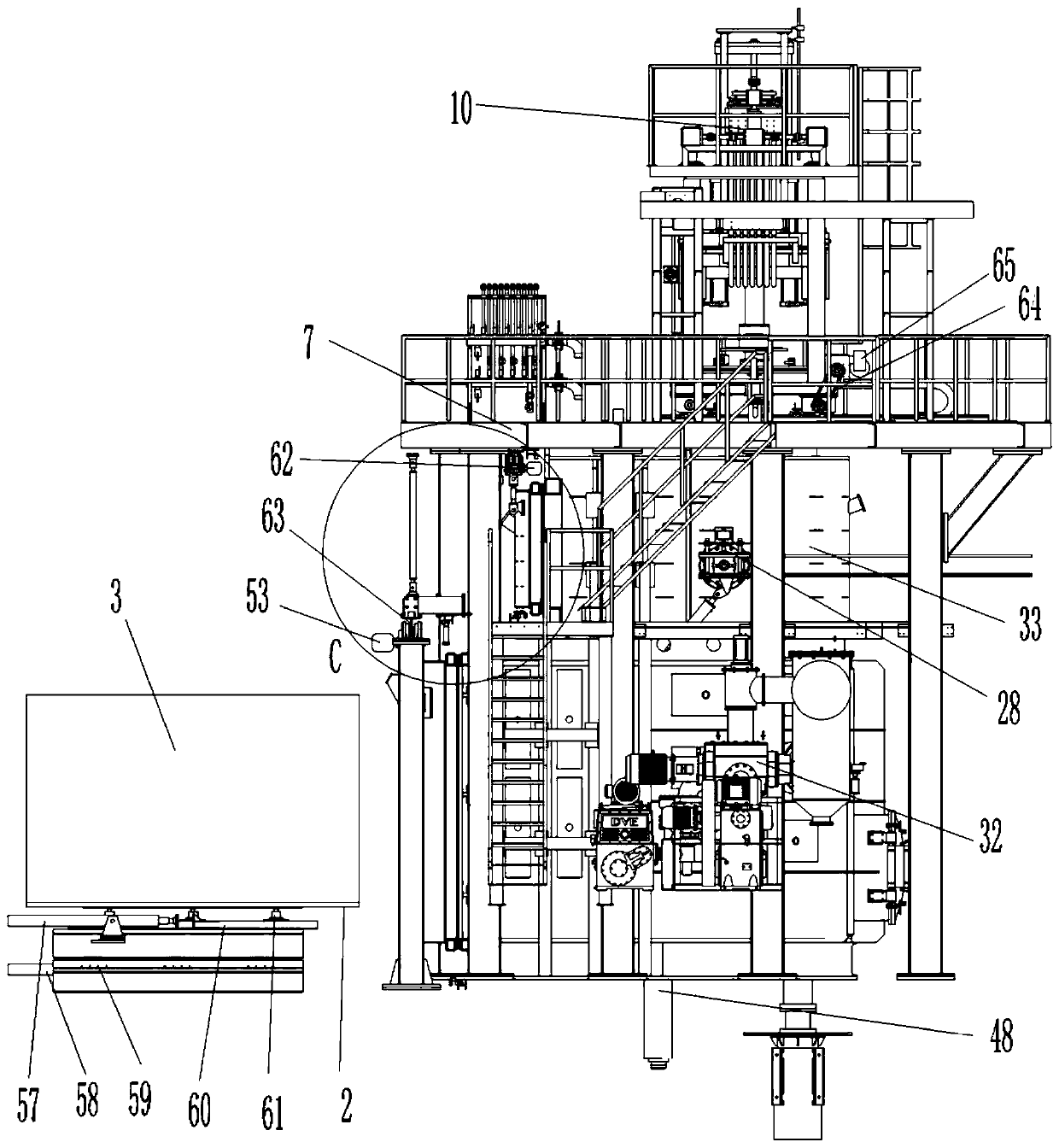 Double-chamber u-shaped furnace body system for shell solidification furnace