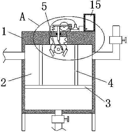 Waste gas treatment device of coating mechanical equipment