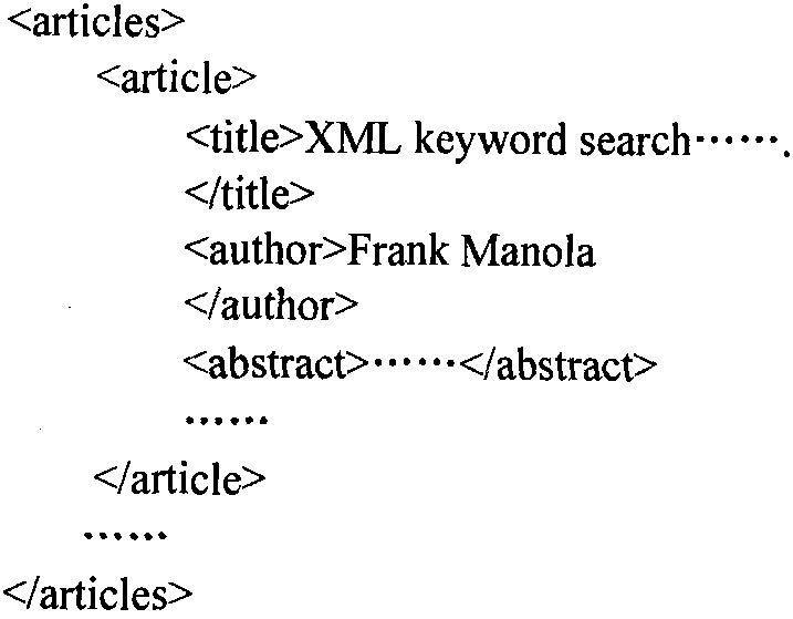 Semantic relevance-based XML (Extensive Makeup Language) keyword top-k inquiring method