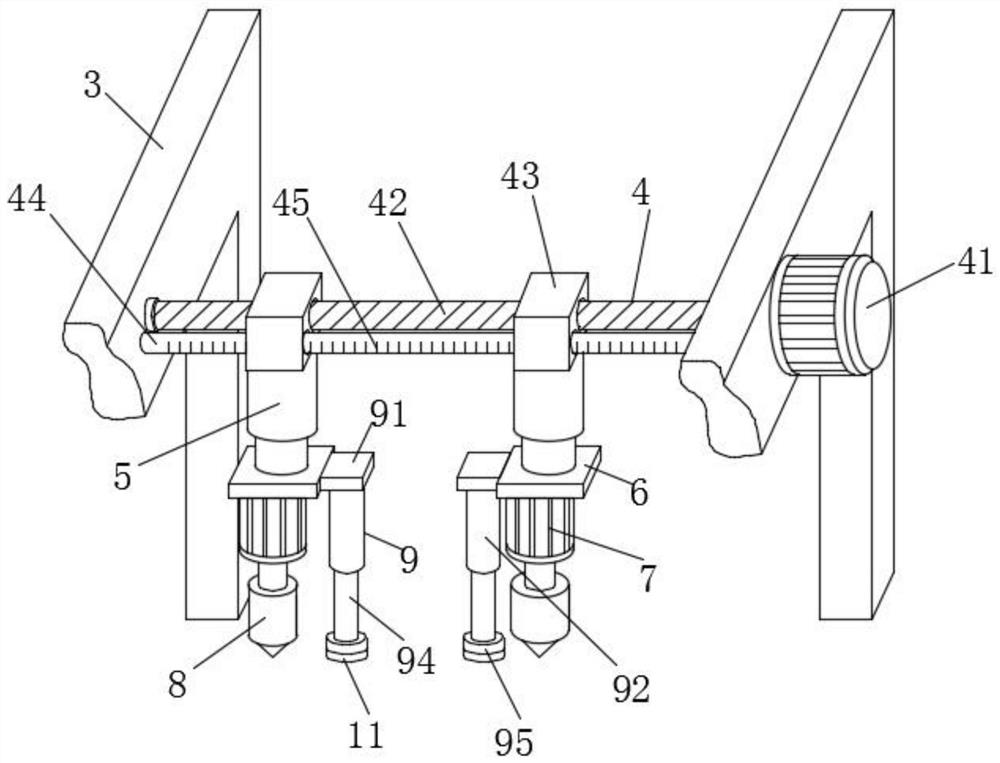 Hole forming device for production of connecting rods of glass crushers