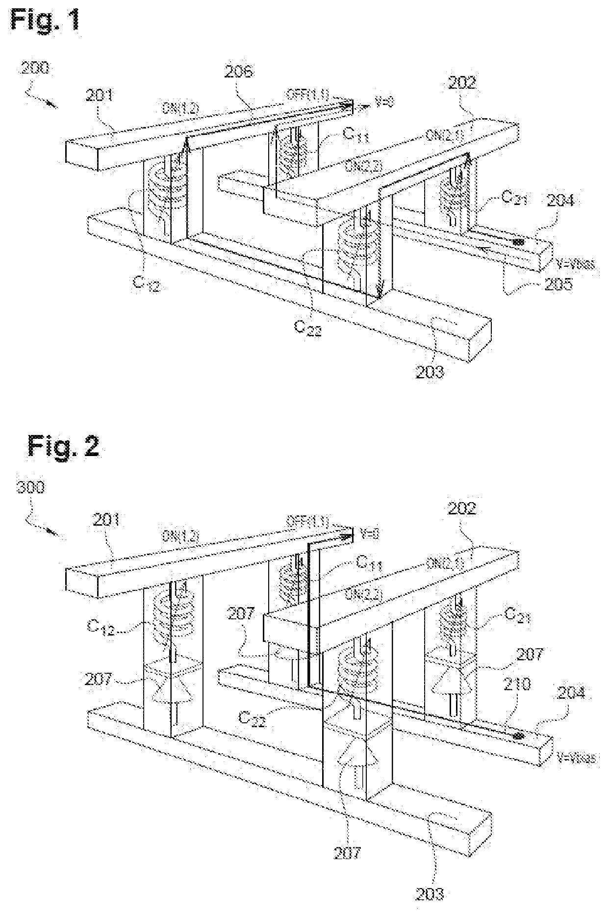 Selective non-volatile memory device and associated reading method