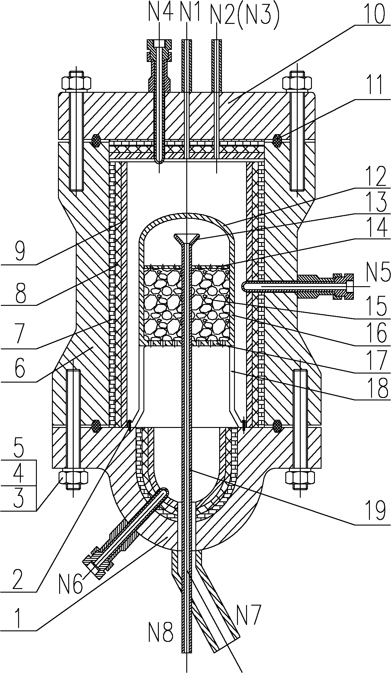 Baffling tank type supercritical water treatment reactor with sacrificial lining