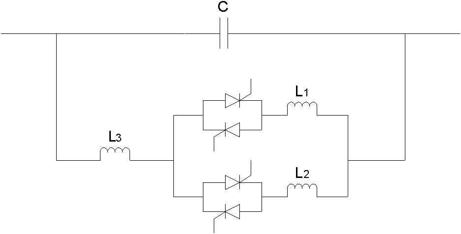 Control method of controllable series compensation device based on parallel connection of double TCR (Thyristor Controlled Reactor) branch circuits