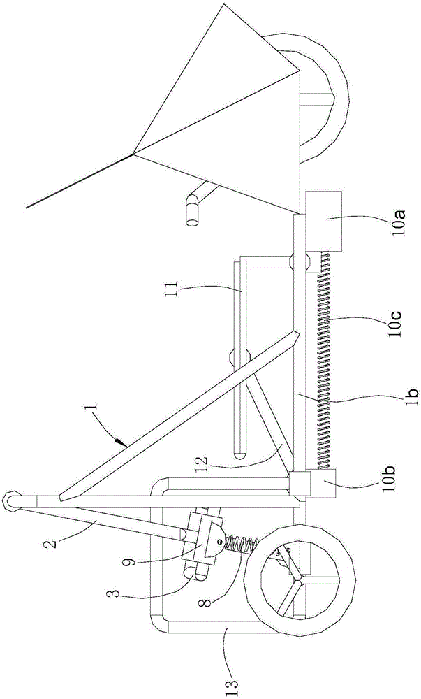 Stretchable trolley frame device and stretchable trolley