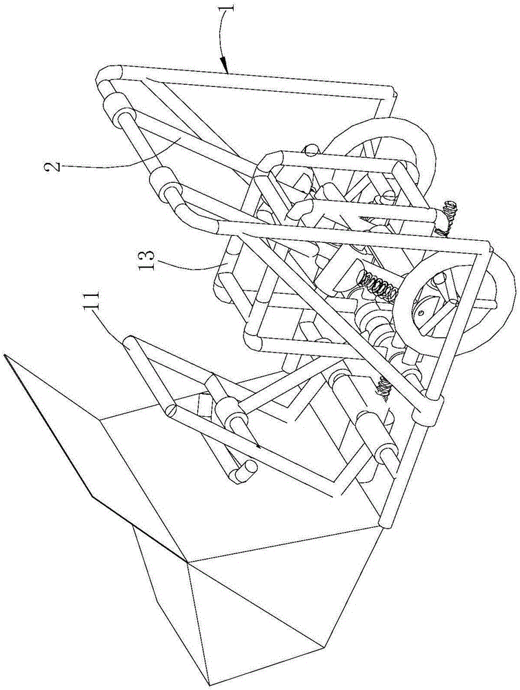 Stretchable trolley frame device and stretchable trolley
