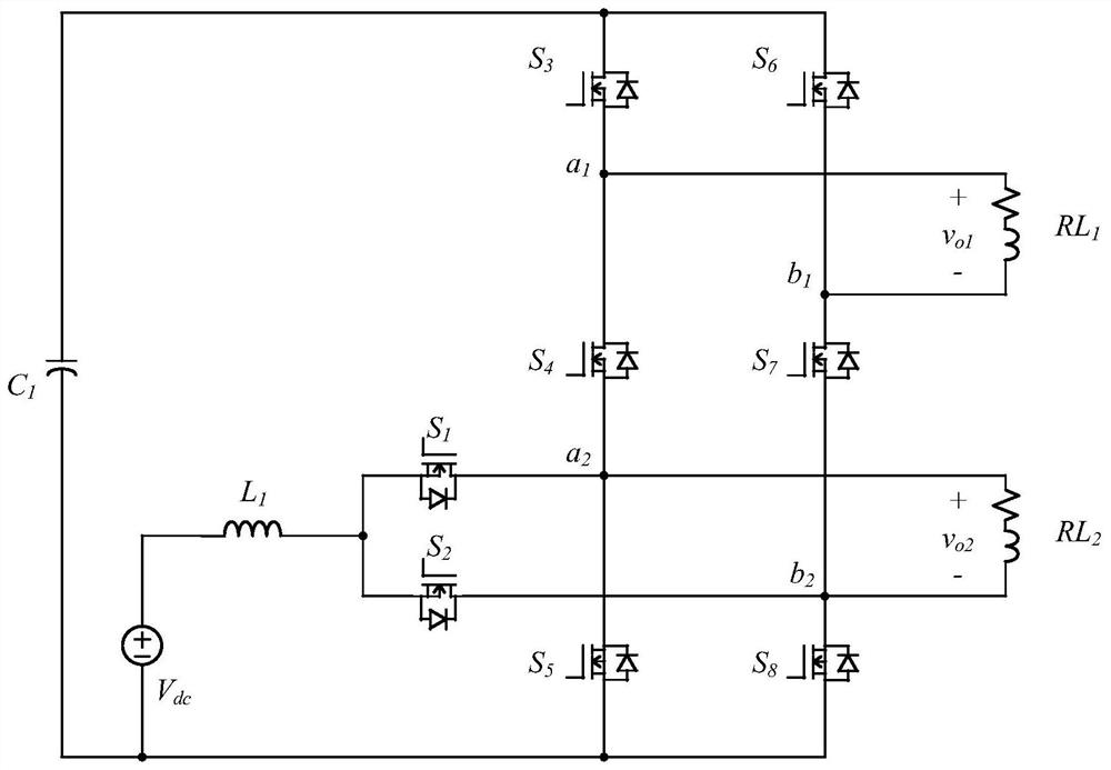 Single-phase single-stage six-switch dual-output split-source boost inverter