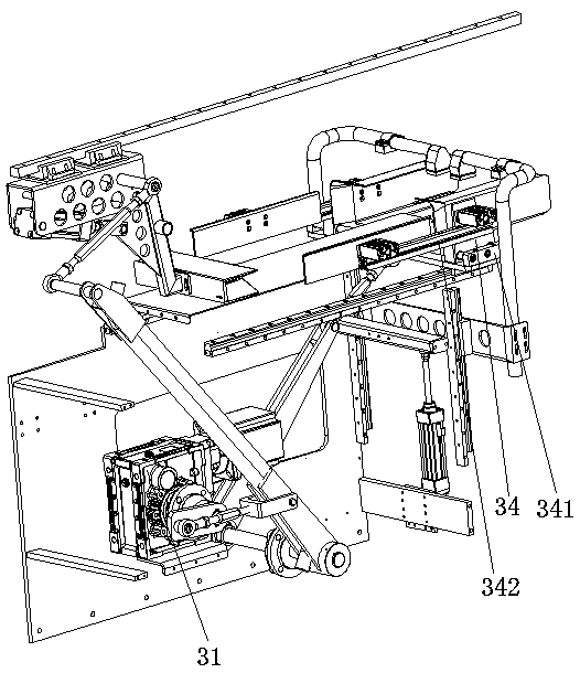 Material conveying and pushing device of prefabricated bag packaging machine