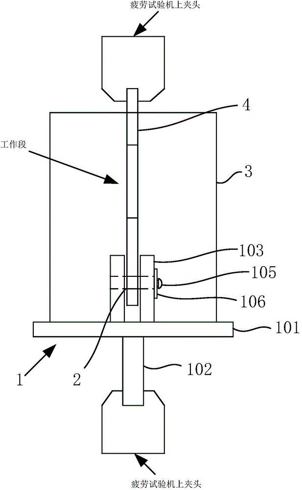 Device and method for testing metal corrosion fatigue crack extension