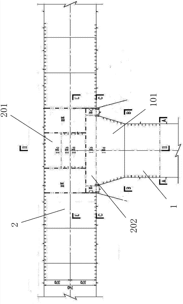 Excavation support construction method for T-shaped crossing of underground chamber