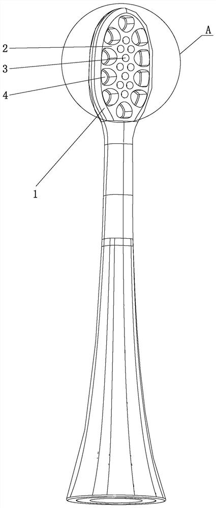 Electric toothbrush head and manufacturing method thereof