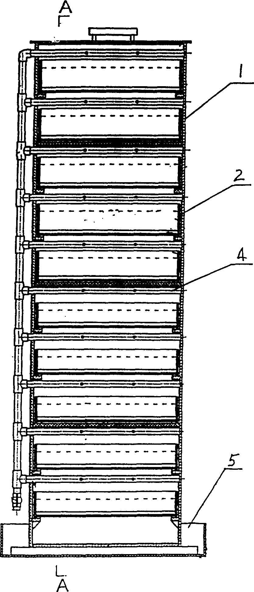 Biological treatment device for multilayer drawer type cultural water