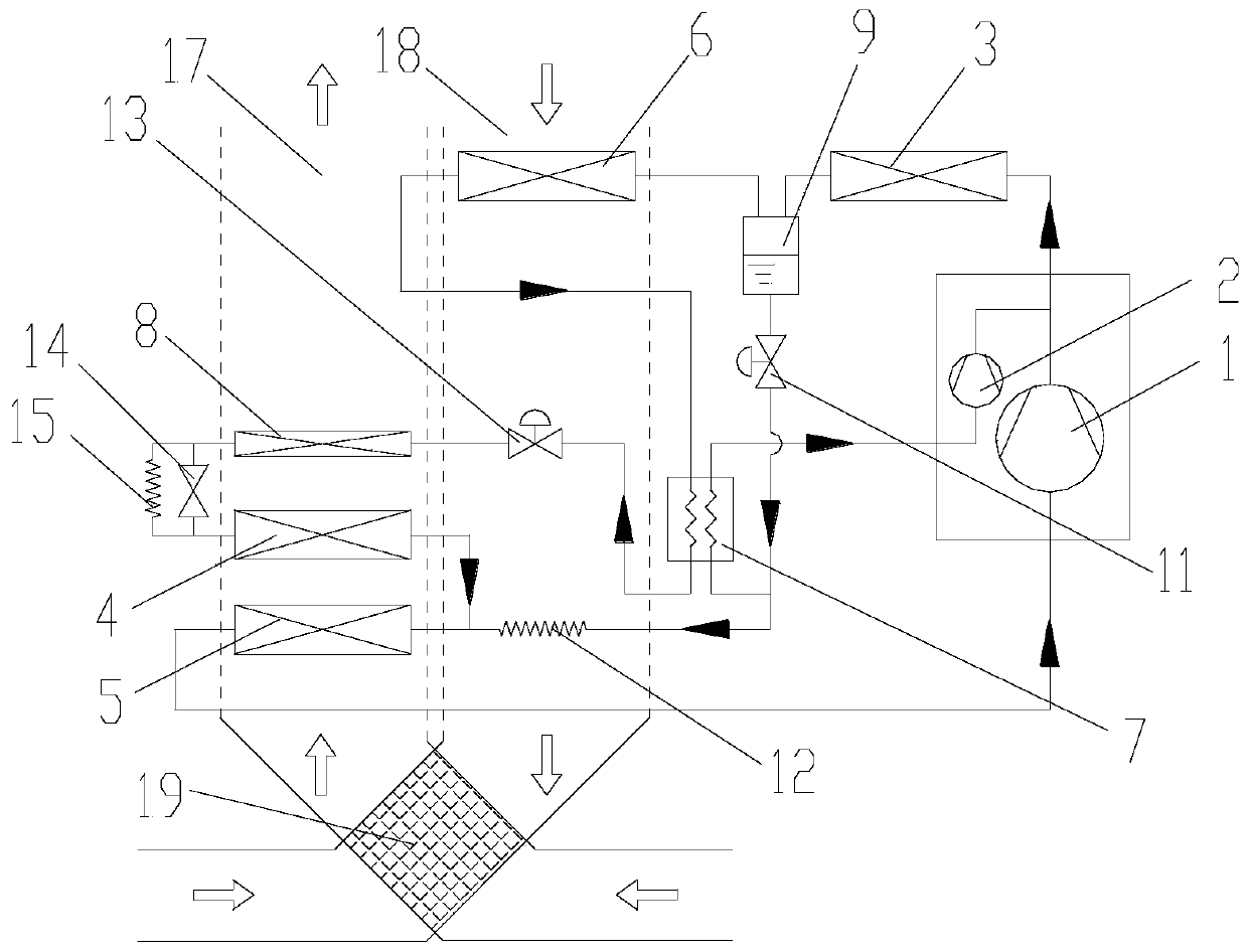 Dehumidifying system and fresh air dehumidifying machine