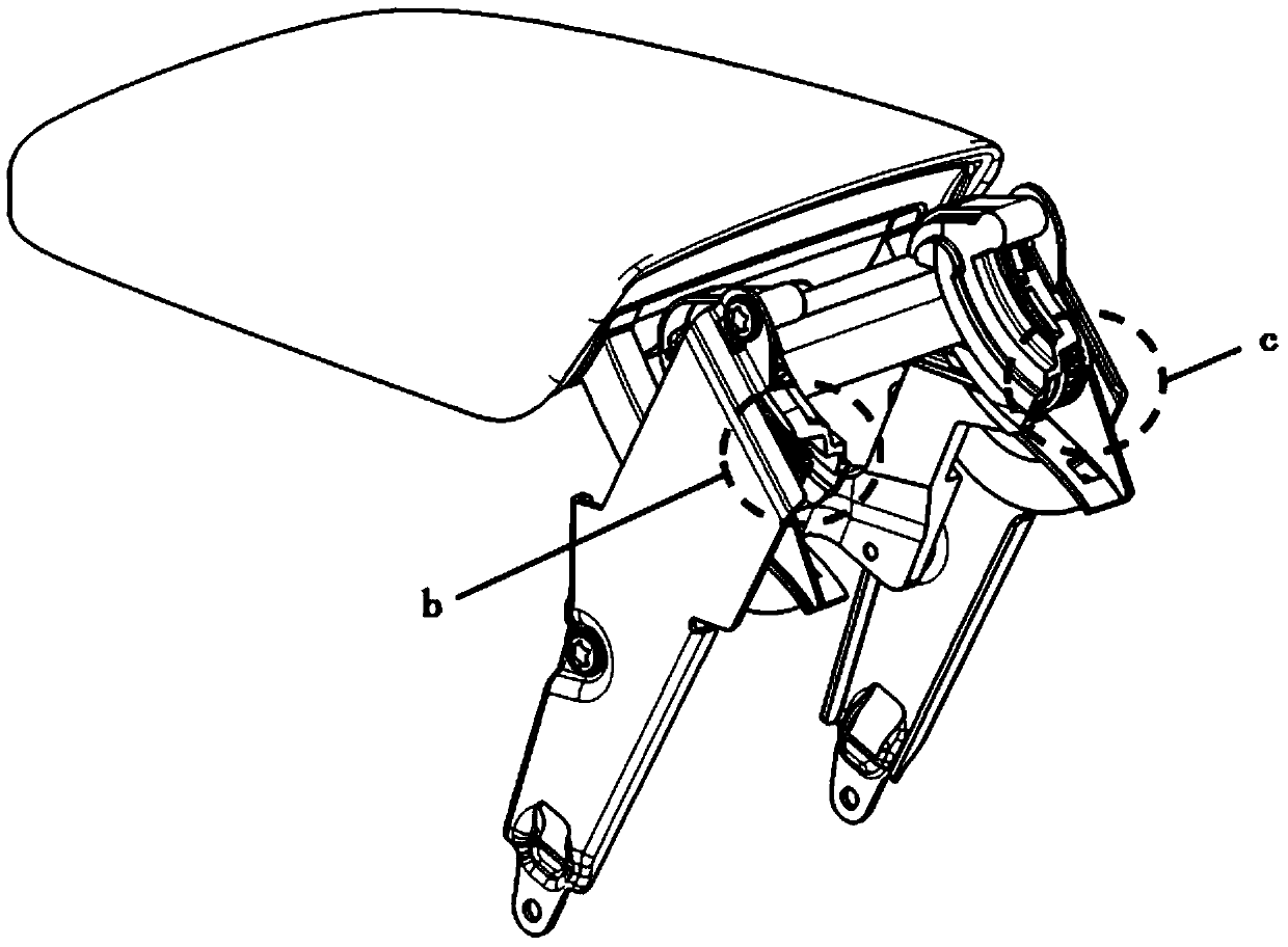 Sliding dual-rotating-shaft mechanism, armrest box armrest and seat armrest