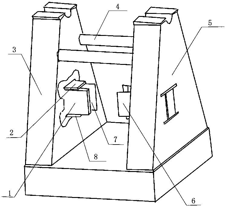 Transformation method for box girder of oil cylinder base of large arm of door type steel grabbing machine