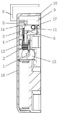 Self-pop-up lock with motor unidirectionally controlling tooth disengaging