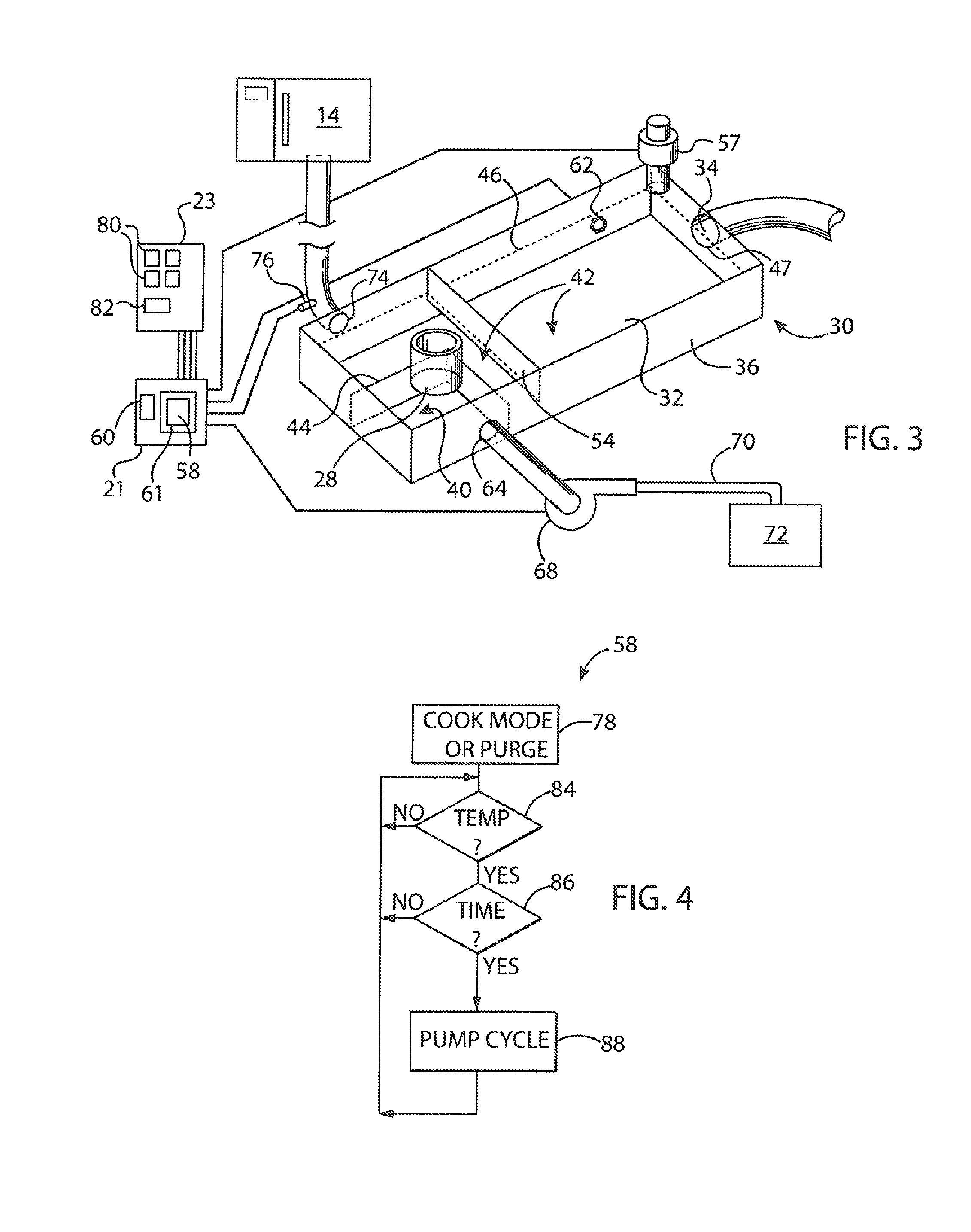 Grease handling apparatus for closed system oven