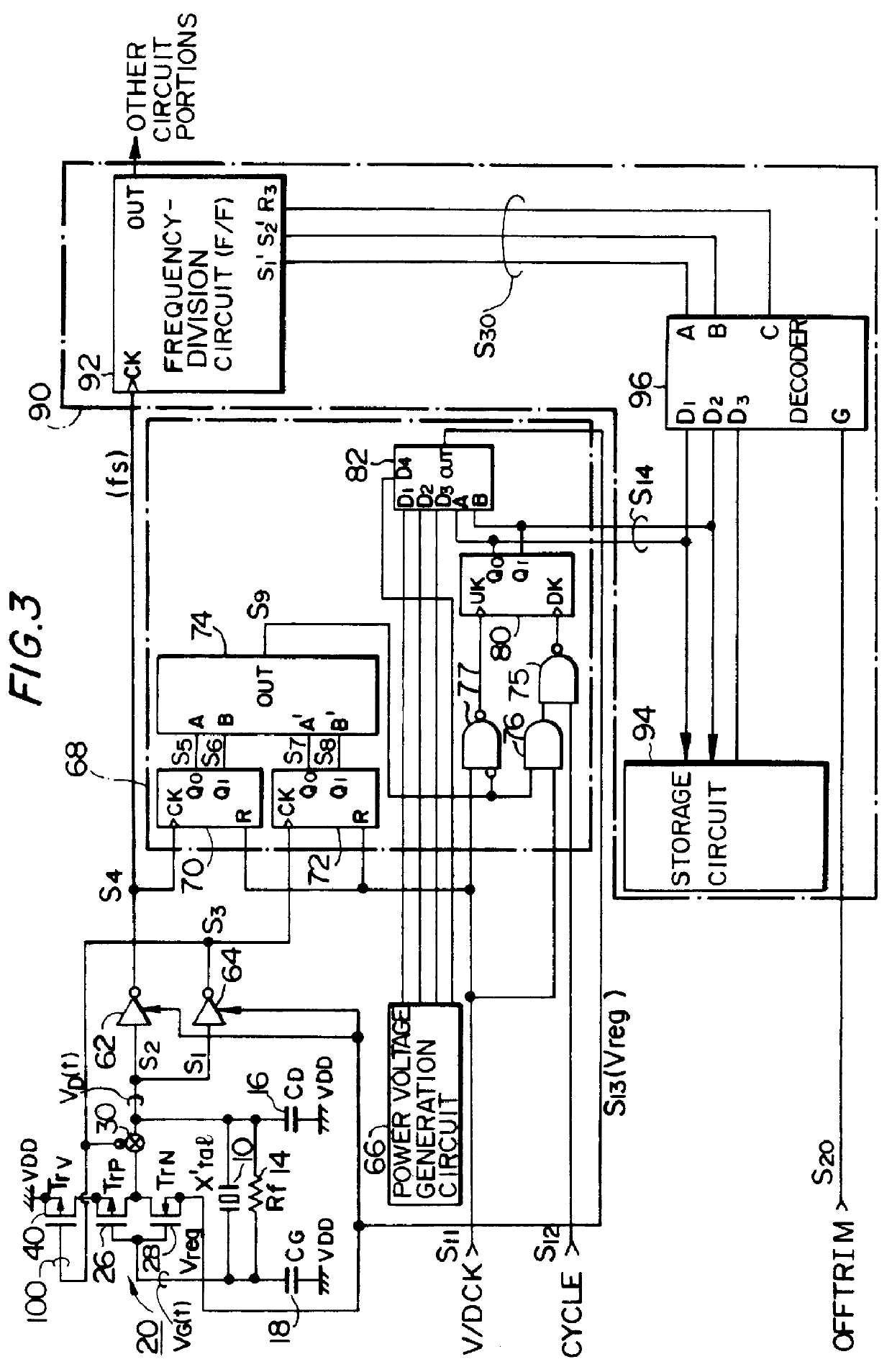 Oscillator circuit supplied with optimal power voltage according to oscillator output
