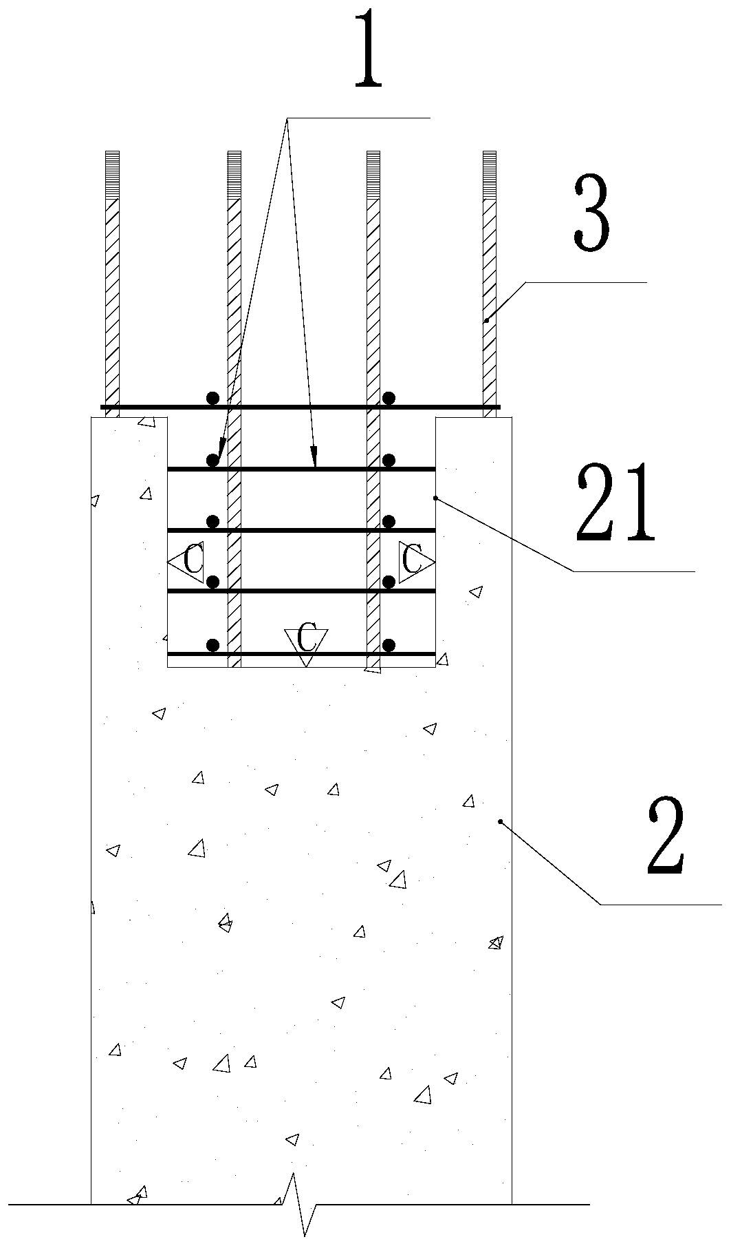 Prefabricated hollow column and superposed beam connecting structure and construction method