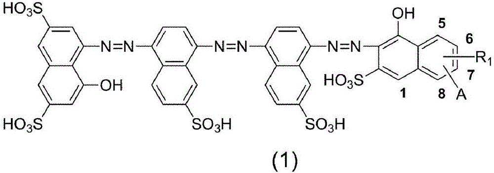 Tetrasazo compound for black, dye composition containing same, and dyeing method using same