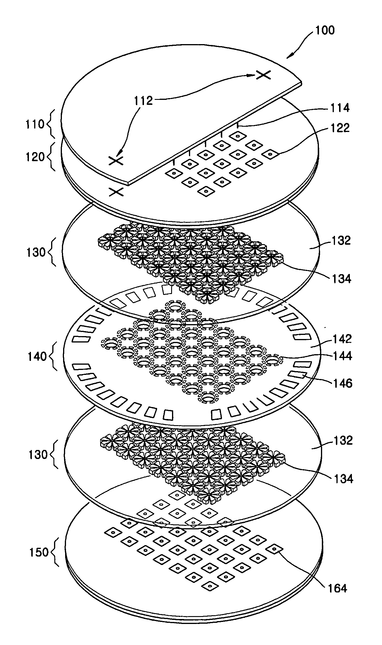Wafer-scale microcolumn array using low temperature co-fired ceramic substrate
