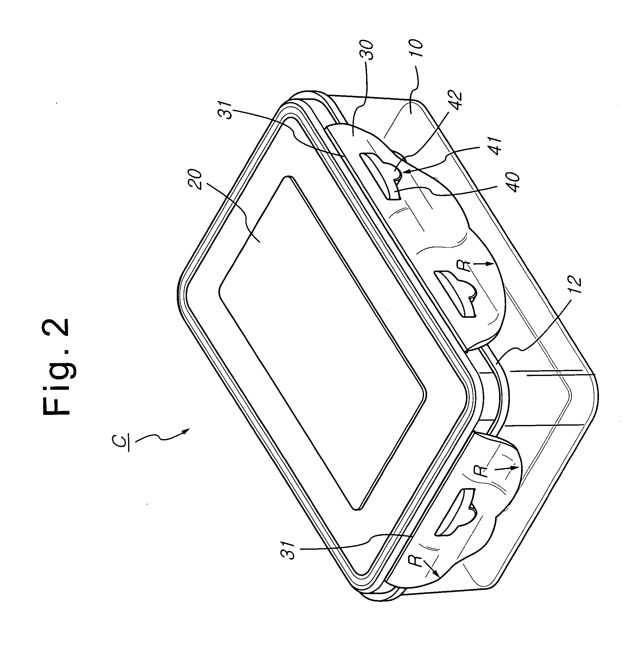 Fastening structure of airtight container