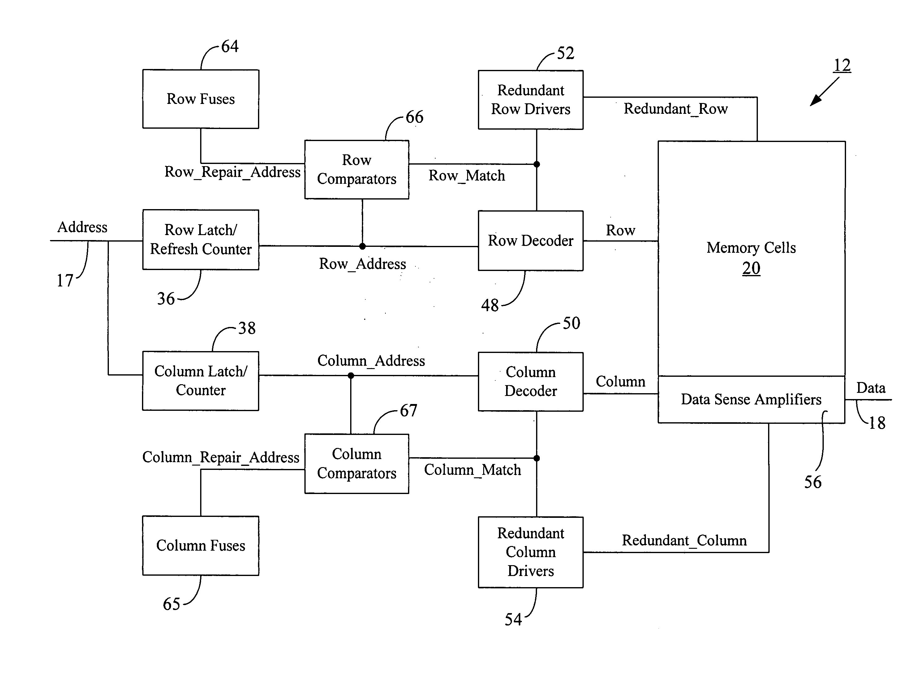 Memory address repair without enable fuses