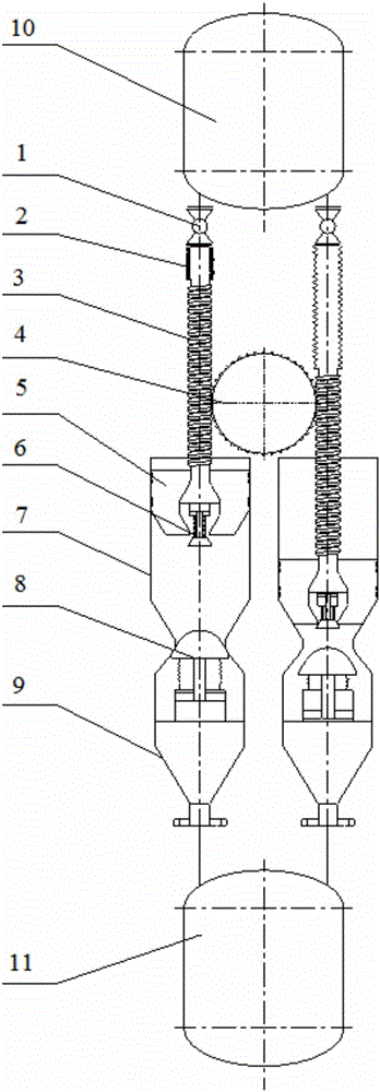 Plunger type coal ash pressurized conveying device