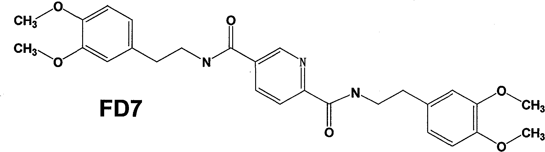 Drug application of N2,N5-bi[2-(3,4-imethoxyphenyl)ethyl]-2,5-pyridine carboxamide